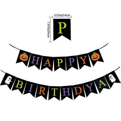 Décoration de fête d'Halloween - Guirlande lumineuse à lettres - Joyeux Halloween - Citrouille - Accessoires DIY - Décoration de bar maison hantée - Style 2 (1/5)