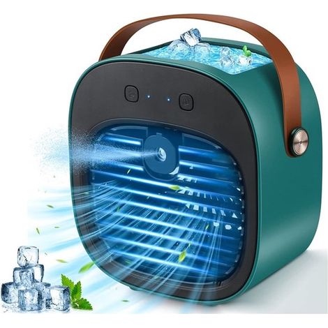 Mini raffrescatore d'aria portatile (senza fili)，Ventilatore ricaricabile tramite USB，Condizionatore d'aria portatile per camera da letto (1/5)