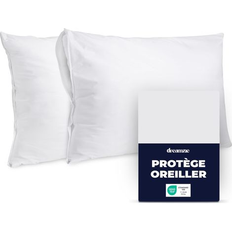 Protège Oreiller 50x70cm Imperméable Fermeture Zip Lot de 2 (1/5)