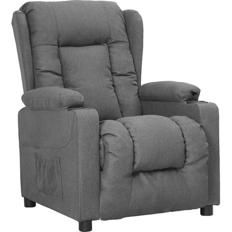 vidaXL Sillón reclinable de tela gris claro (1/5)