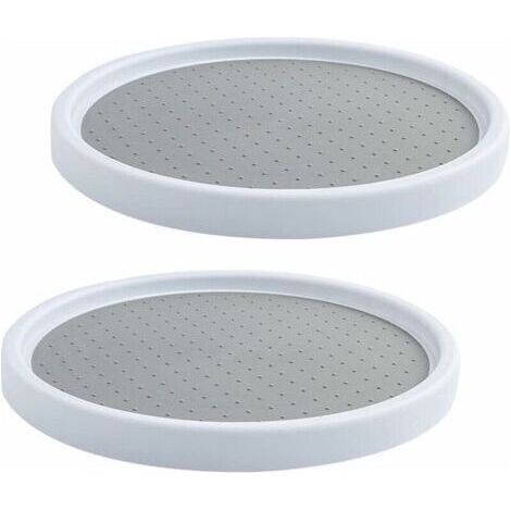 Plateau Tournant en Plastique pour Epices, 2 Pièces Plateau Tournant Epices Rangement Rond, Etagere a Epices Plateau Pivotant, Plateau Tournant Placard Cuisine pour Réfrigérateur, Armoire (1/5)