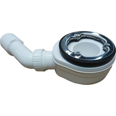 Receveur de douche ultra-plat avec siphon de 90 mm, hauteur 60 mm, nettoyage par le haut, sans coude.