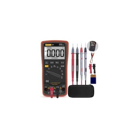 Crezuo Auto-Adjusting Multimeter Test für Temperatur, AC/DC-Spannung, Strom, Widerstand, Durchgang, Kapazität, Frequenz, Transistoren, Dioden
