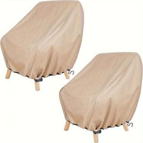 Housse de chaise jardin 2 pièces en tissu Oxford imperméable – 71 x 76 x 81 cm – pour fauteuil extérieur et balcon (1/5)