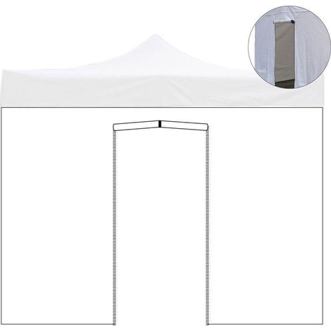 Telo Laterale per Gazebo Richiudibile 2x2m Impermeabile Bianco