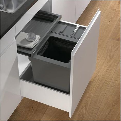 Naber X-LINE 600/L5 mit Basic Schublade, Abfallsammler für vorhandene Auszüge, anthrazit, H 414 mm (1/2)