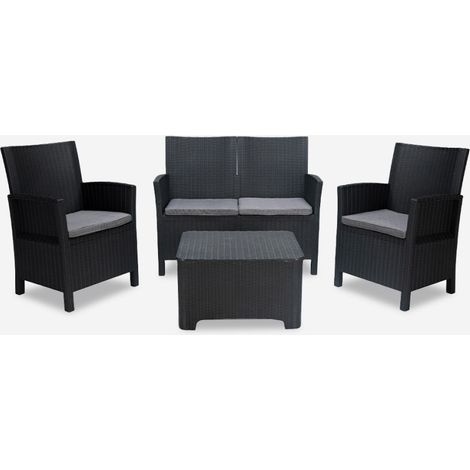 Set Gartenmöbel 2 Sessel Sofa Tisch Aufbewahrungsbox Sitzgruppe Riccione Grand Soleil