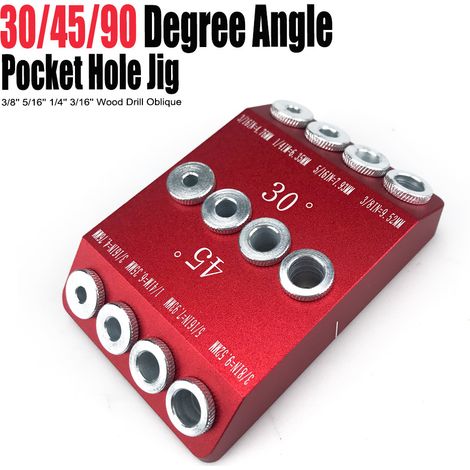 rouge Outil de perçage à angle 30/45/90°, en alliage d'aluminium, pour trous droits et inclinés outil de bricolage pour le travail du bois. (1/5)