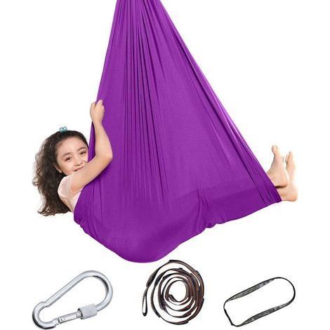 Lot enfant ados balancelle intérieure thérapie hamac doux besoins spéciaux yoga sensoriel intégration camping extérieur (1/5)