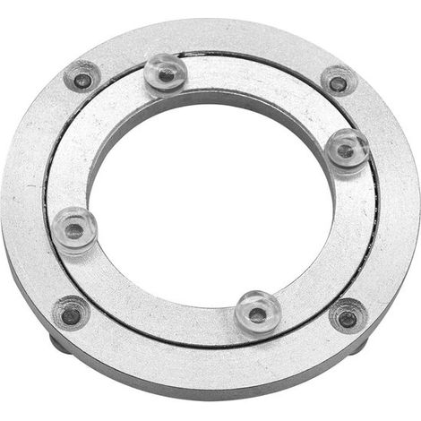 Plato giratorio de aleación de aluminio，plato giratorio de alta resistencia，plato giratorio tipo Lazy Susan con cojinete giratorio，4'' (1/5)