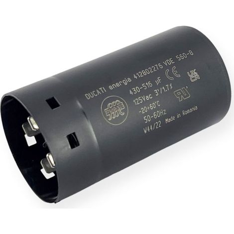 Condensateur de démarrage 430-516µF à cosses faston 6.3, fond plat - Ø45,5x84mm - DUCATI (1/3)