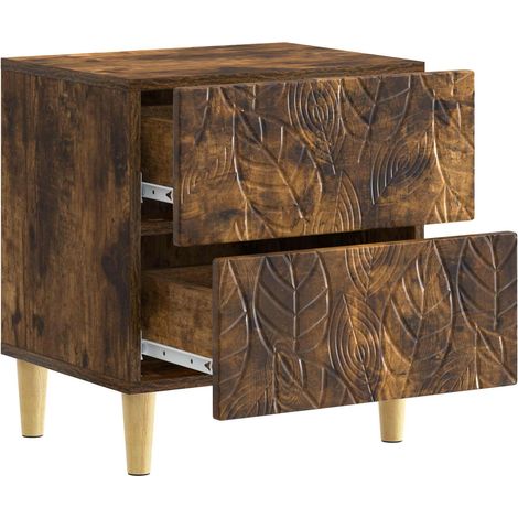 Comodino Armadio da Notte Mobiletto da notte Rovere Fumo 43 x 34,5 x 48 cm Legno ingegnerizzato (1/5)
