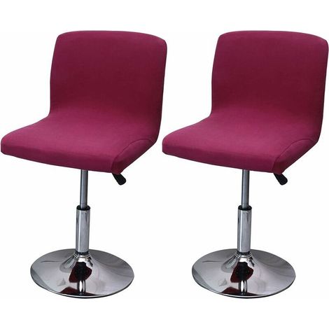 Housse De Tabouret De Bar - Polyester Élasthanne - Hauteur Dossier 28 À 35 Cm - Pour Chaise Haute De Cuisine Ou Bar - 2 Pièces (1/5)