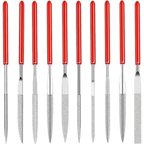 Nadelfeilen Set Diamant 10 Stück 2x100 mm Mini für Modellbau (1/5)