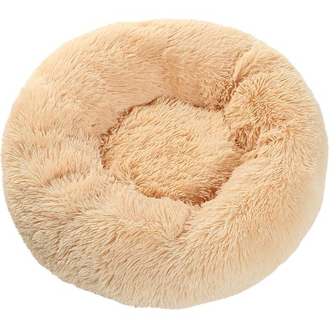Lit Pour Chien - Lit Pour Chat - Forme Ronde Avec Bord Relevé - Rembourrage Doux - Pour Chiens Et Chats De Petite Taille - 40 X 20 X 5 Cm - Jaune (1/4)
