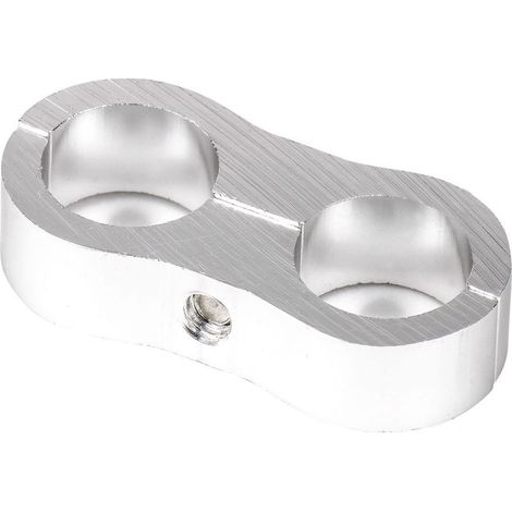 Automotive modification dual-hole oil pipe clamp separator universal fixing aluminum alloy wire clamp AN4AN6AN8AN10 multi-color - silver (1/4)