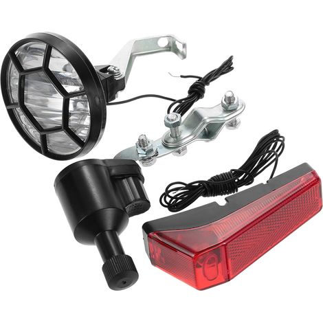 Luz para bicicleta con dinamo de 6 V y 3 W, faro delantero, luz trasera, sin batería, resistente al agua, soporte universal para ciclistas urbanos. (1/5)