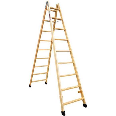 Escalera doble subida de madera Peldaños 12-12 LD12 FARAONE (1/5)
