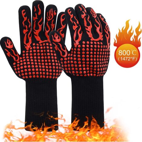 MINKUROW Guanti Per Griglia Per Dita Guanti Per Barbecue 1 Paio Guanti Da Forno Resistenti Al Calore Fino A 800°C / 1472°F Guanti Da Forno Di Dimensioni Universali Guanti Da Forno Silicone Antisciv (1/4)