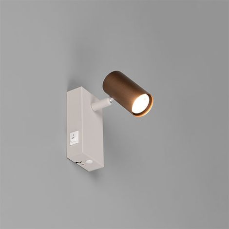 Applique murale moderne beige orientable avec interrupteur, 1x GU10 5W (1/3)