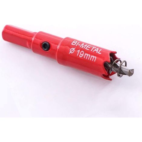 Scie-cloche bimétallique en acier rapide HSS, pour acier inoxydable, métal, bois, plastique, cloison sèche, panneaux de fibres, 19 mm (1/5)
