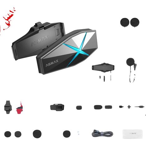Intercomunicador para motocicleta, control por voz, Bluetooth 5.3, 1 unidad F1S (1/2)