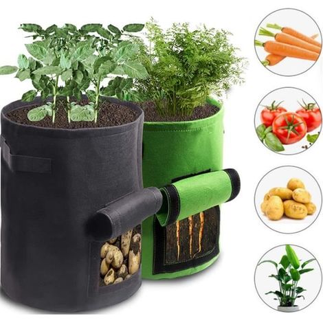 Pflanzsack - Vliesstoff - 2 Stück - 35x45 cm - Zufällige Farbe - Langlebig