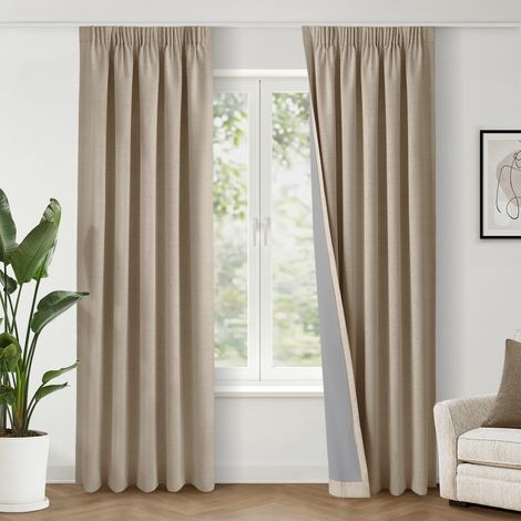 Rideau Occultant Thermique 140 x 225 cm Lot de 2, Taupe (1/5)