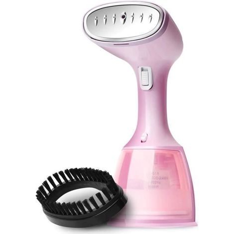 Fer à vapeur portable 1500 W 360 ml pour le repassage vapeur vertical des vêtements (rose) (1/4)