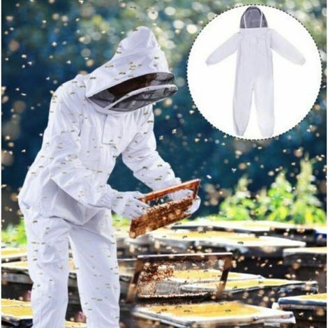 Combinaison d'abeille respirante une pièce, combinaison anti-pique pour attraper les abeilles et le miel, vêtements d'apiculteur amovibles, XL, fin (1/3)