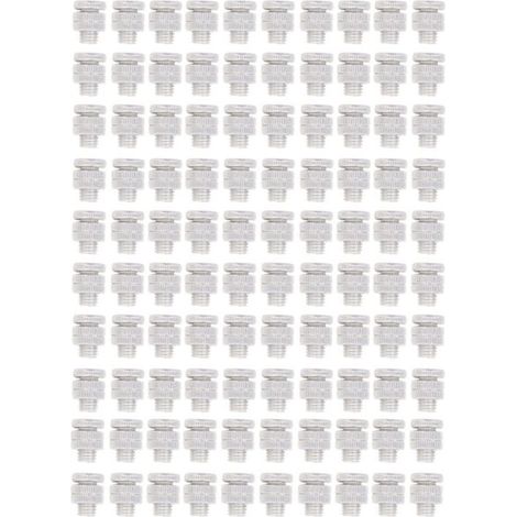 100 connettori per recinzione elettrica da esterno in lega di alluminio, vite filettata con intaglio da 0,8 cm (1/5)