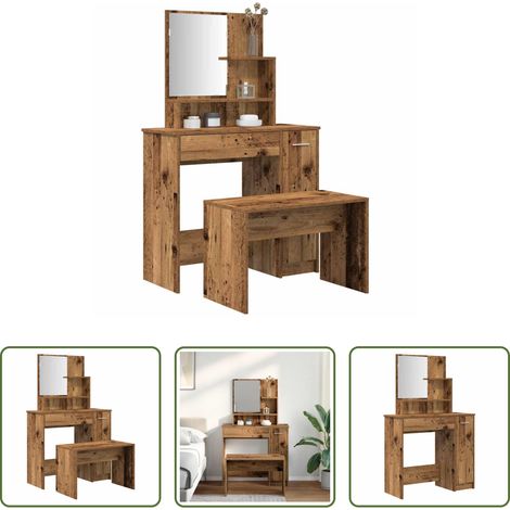 Schminktisch Set - Schminktisch-Set Altholz-Optik Holzwerkstoff (1/5)