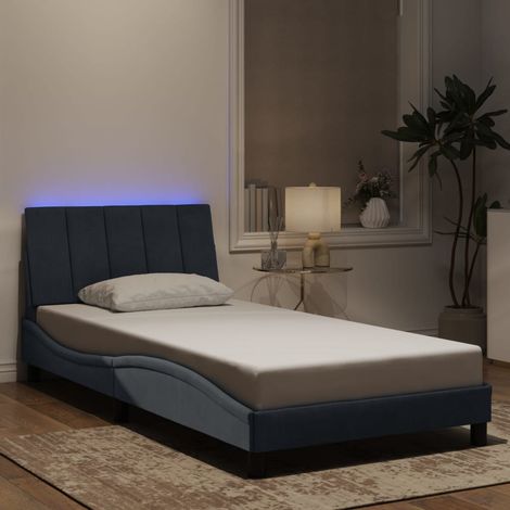 Estructura de cama con LED sin colchón Hanko terciopelo gris oscuro 100x200 cm vidaXL (1/5)