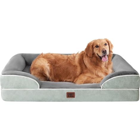 Hundebett orthopädisches L 104 x B 69 x H 17 cm Gräuliches Grün (1/5)