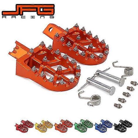 Universal-CNC-Fußrasten in verschiedenen Farben für Honda CRF XR 50 70 110 M2R SDG DHZ SSR Kayo Pit Bike – Orange