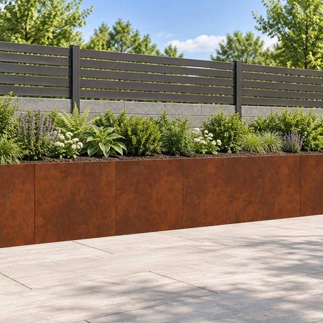 vidaXL Retaining Wall 4 pcs 40 x 12 x 50 cm Weathering Steel Rusty (1/5)