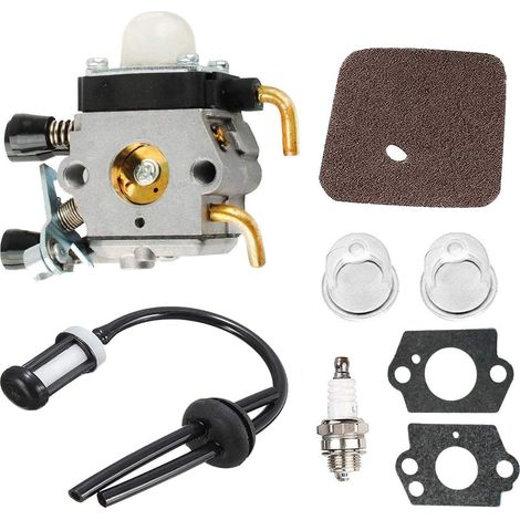 VURAHOME - Carburateur Bougie d’Allumage Filtre à Air Pompe d'Amorçage kit de ligne de carburant pour Coupe-bordure Hs45 STIHL FS38 FS45 FS45C FS45L FS46 FS46C FS55 KM55 Remplace C1Q-S186 (1/5)