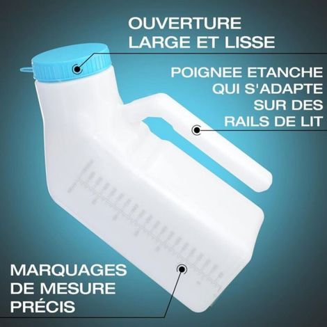 Urinoir Portable - 1000 Ml - Couvercle Etanche A Vis - Bouchon Phosphorescent - Pour Utilisation En Interieur Ou En Dehors - 1 Piece (1/4)