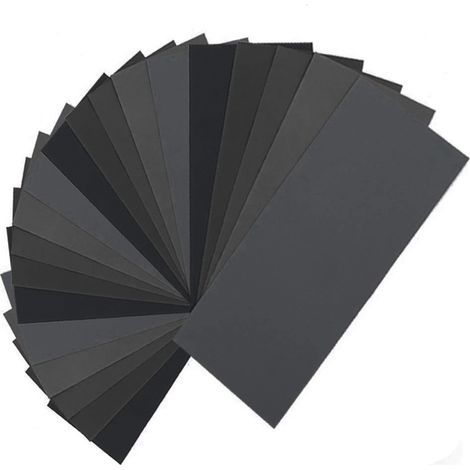36PCS Papier de verre, 120 à 3000 Grain Papier abrasif le métal 9 x 3,6 pouces, le bois les voitureshumide, Utilisé pour polir, eau/sec （36 Papier） (1/5)