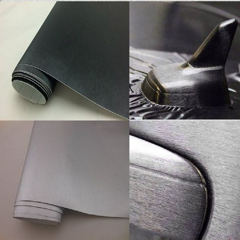 Pellicola vinile alluminio spazzolato no bolle in 3 colori Wrapping - Colore: Grigio spazzolato - Misura: 152cm x 10cm