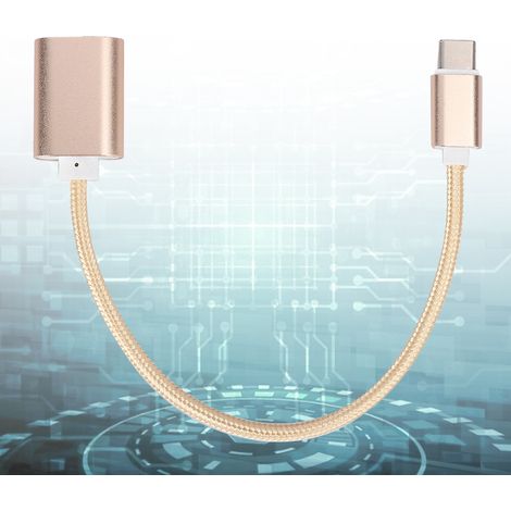 Câble OTG Double USB-C, Adaptateur pour Clé USB et Lecteur de Cartes Mémoire Doré (1/5)