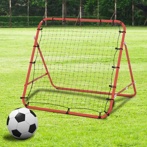 Rebondeur football 84x84 cm, couleur rouge, passe et réception, mur de but pour adolescents, angle infiniment réglable