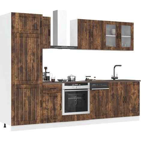 8-tlg. Küchenschrank-Set Lucca Räuchereiche Holzwerkstoff