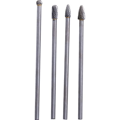 Jeu de fraises rotatives longues en acier au tungstène avec queue de 6 mm pour la sculpture et la gravure sur bois. (1/5)