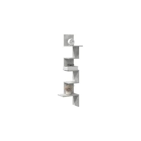 Étagère murale d'angle gris béton 32x32x127,5 bois ingénierie (1/5)