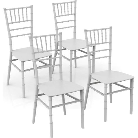 GLOUPIE Set 4 Sedie Impilabili Queen In Polipropilene Neutro Rinforzato Bianco, L 38 x P 45,5 x H 94,5 Cm, Made In Italy (1/5)