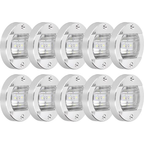 Feu de position latéral rond à LED 12 V, blanc froid, étanche IP67, universel pour camping-cars, remorques, yachts et camions. (1/5)