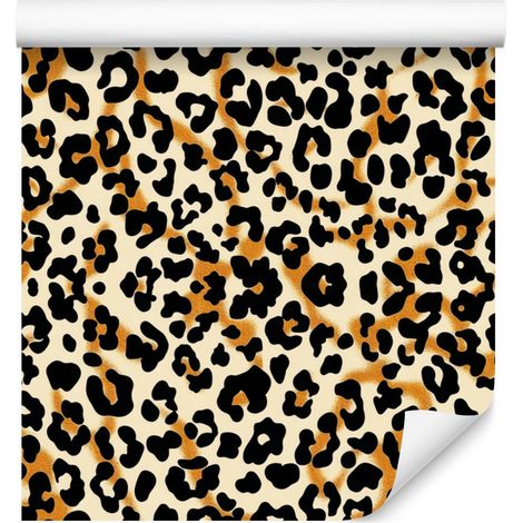 Carta da parati effetto pelle di animale nei toni del marrone, ocra e beige per soggiorno e camera da letto, 50x1000 cm. (1/5)