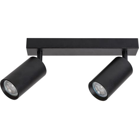 Spot Light Solo Metal Black GU10 2x Max 25W L: 29,5 cm B: 13 cm H: 13,5 cm Ø5,5 cm Dimmabile (1/3)