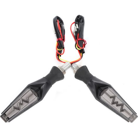 Lot de 2 clignotants LED dynamiques pour moto, étanches IPX66, universels, M10, blanc et jaune. (1/5)